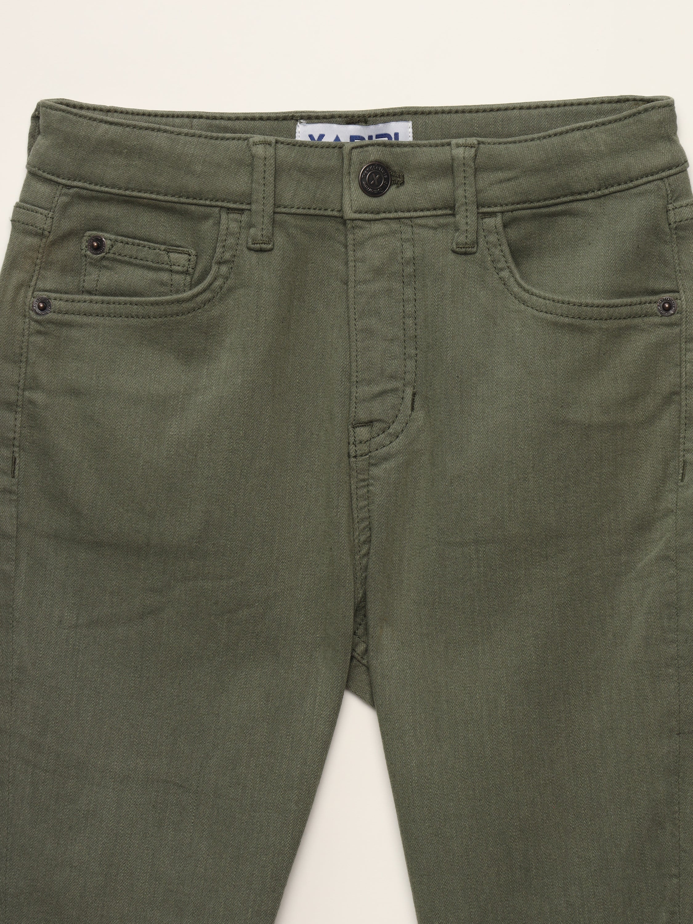 GIRLS OLIVE STRETCH SLIM FIT SUMMER JEANS