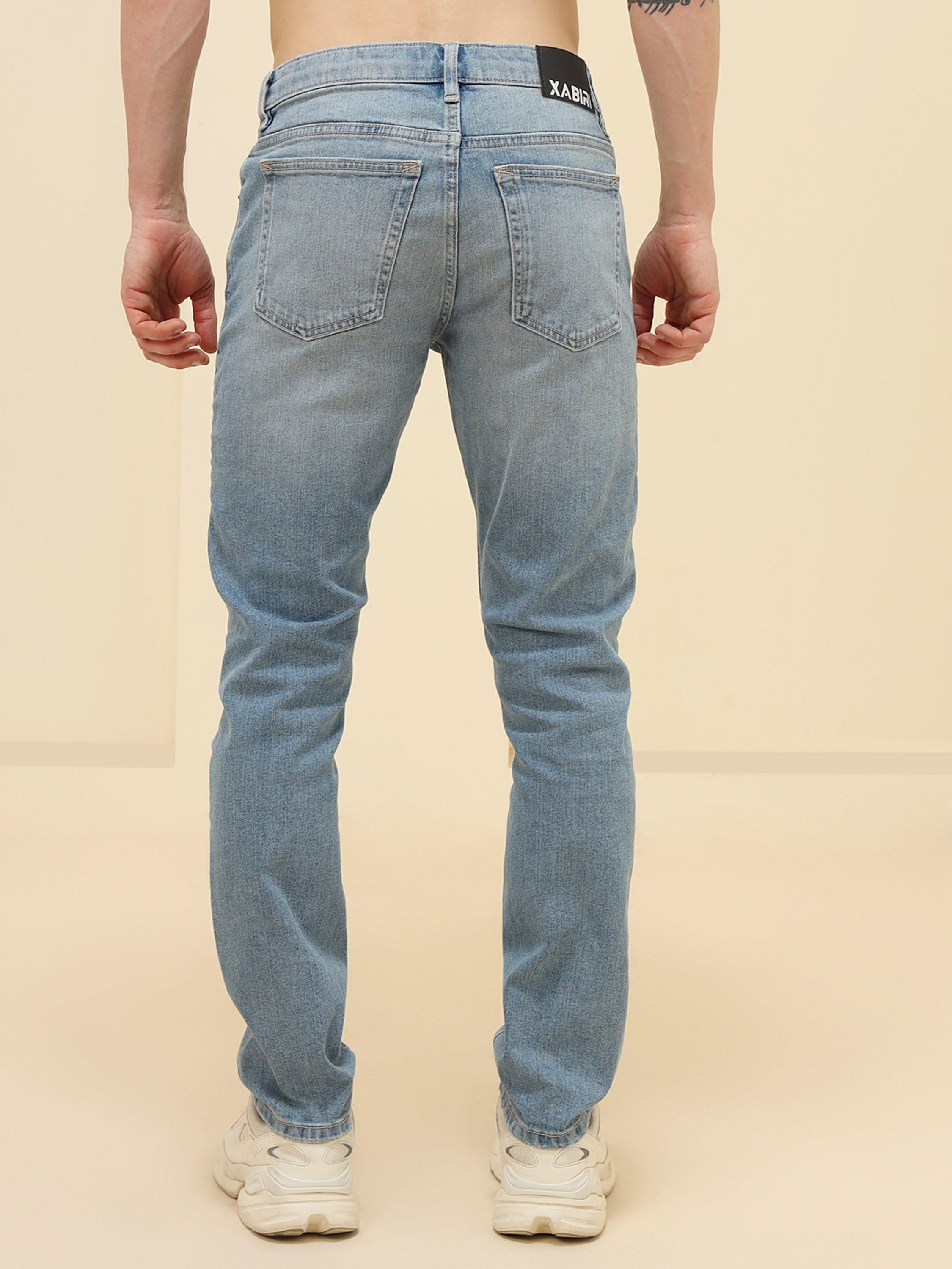 MEN BLUE STRETCH SLIM FIT JEANS