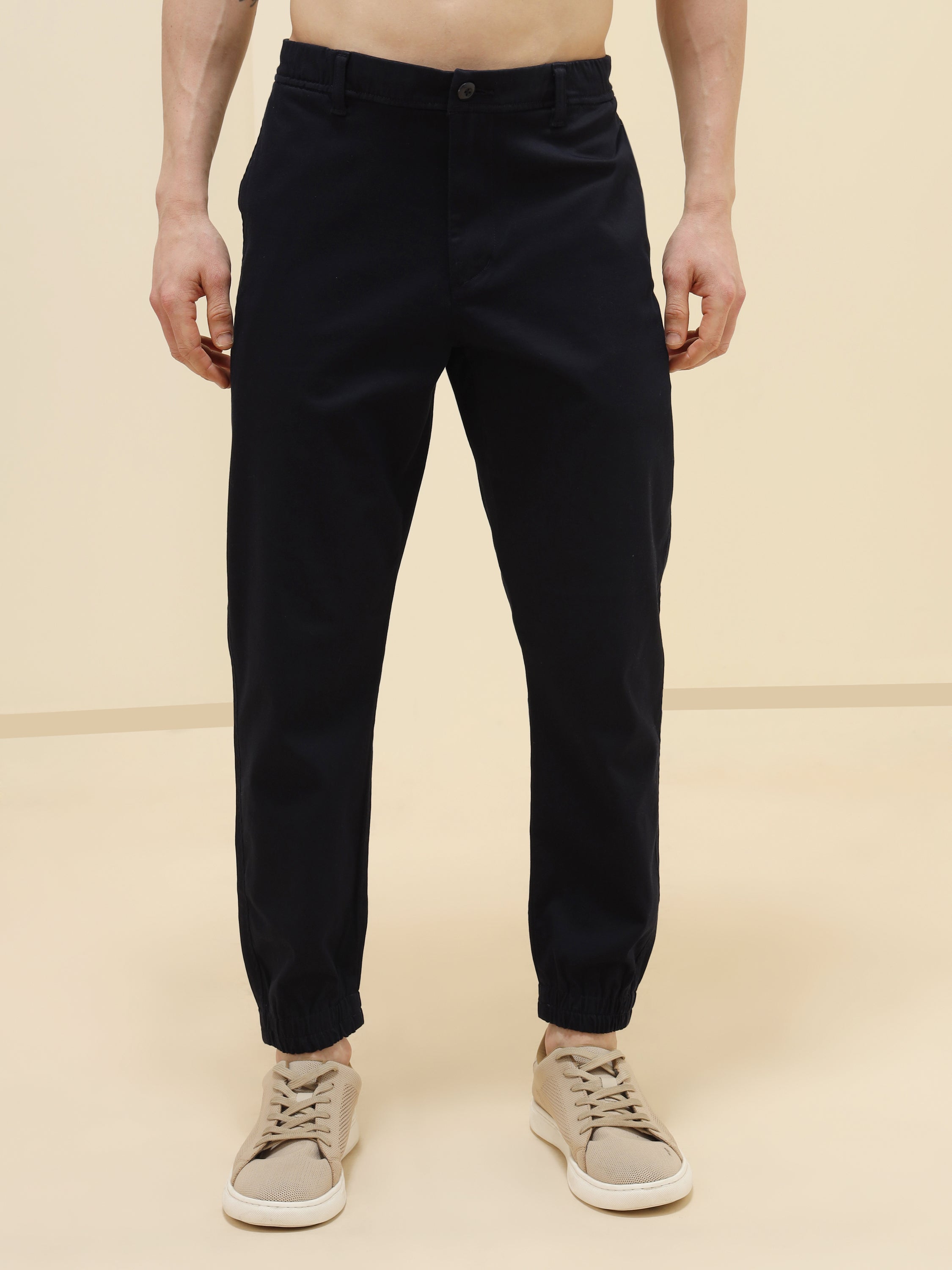 MEN NAVY STRETCH TWILL JOGGER PANT